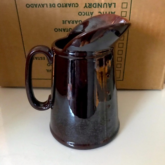 Redware Rooster Syrup Pitcher - Picture 2 of 4